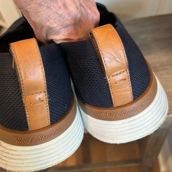 Wolf & Shepherd SWIFTKNIT™ DERBY Navy Blue Sneakers Leather Accents Sz 14 EXLNT - Picture 7 of 11